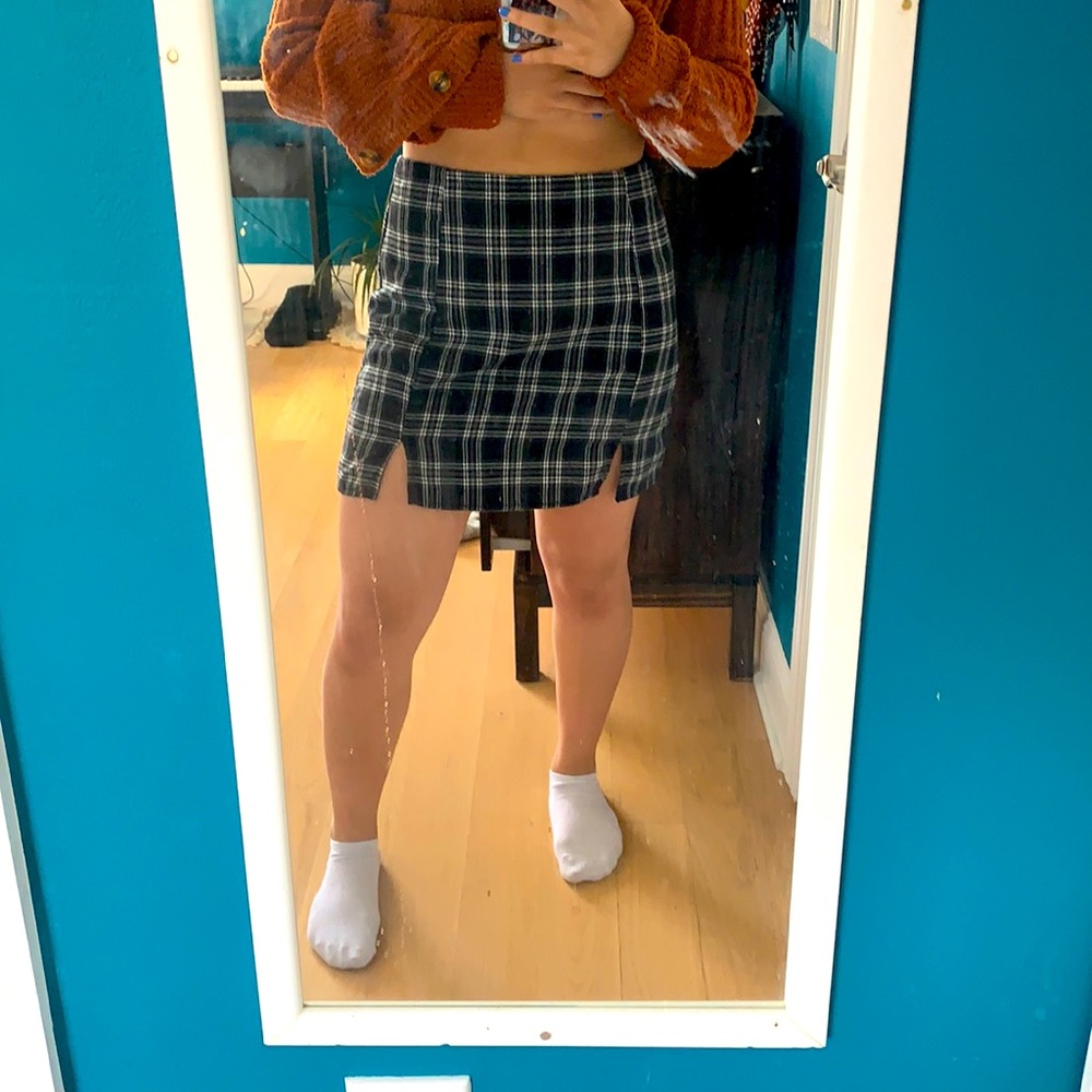 Plaid shein skirt